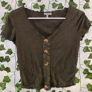 Charlotte Russe Dark Olive Green Soft Tee